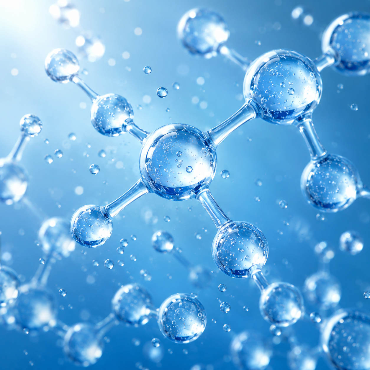 Hyaluronic Acid molecular technology representing hydration in the MATIS Paris Réponse Éclat collection.